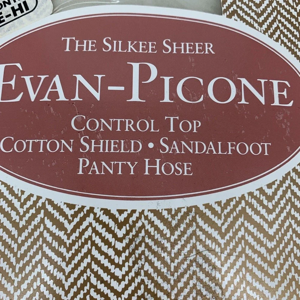 Evan Picone Silkee Sheer Control Top Sandalfoot Pantyhose VANILLA Long + KNEE HI